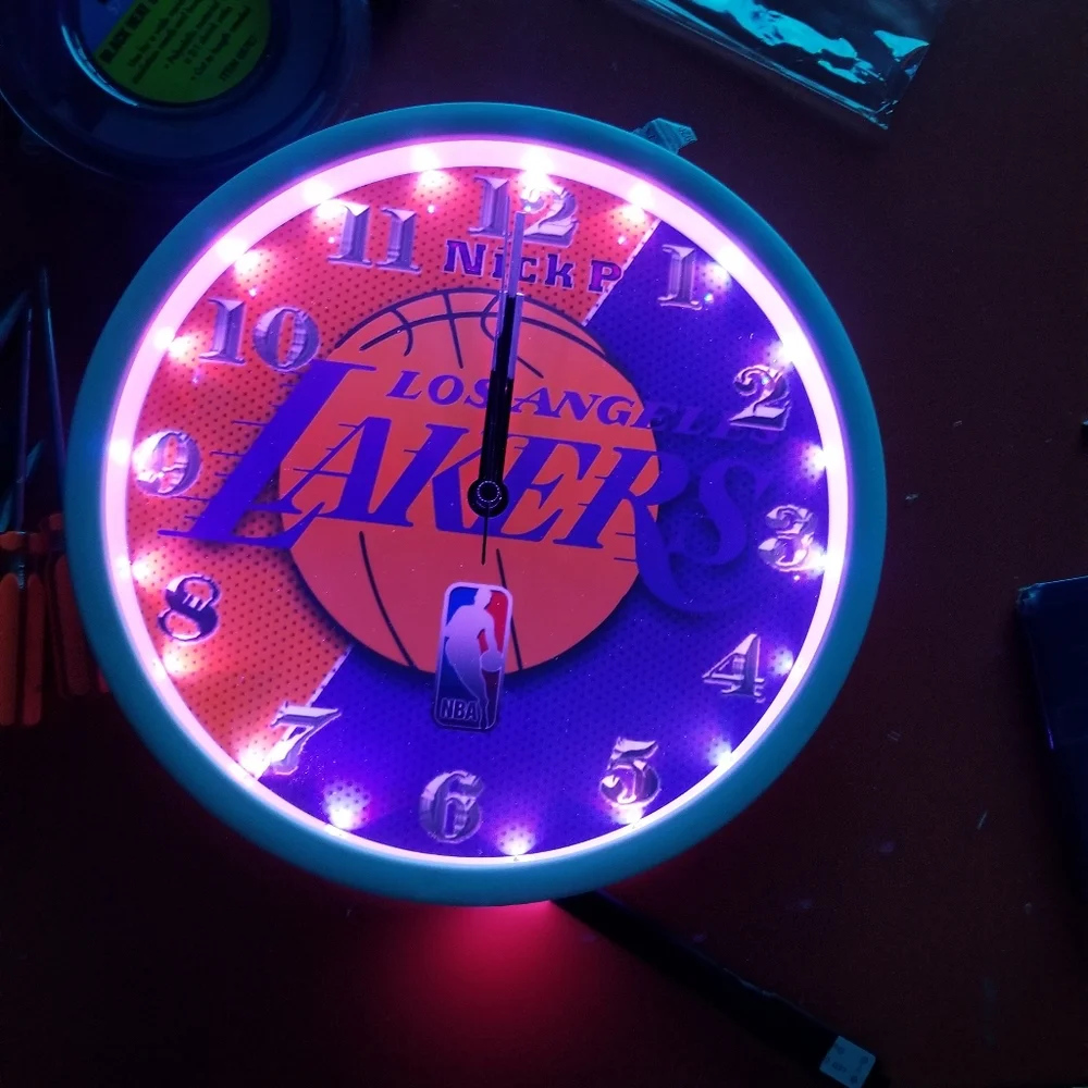 LA Lakers led lights clock